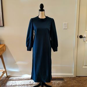 ✨👁️💙 NWT Who What Wear teal fleece midi dress size XS